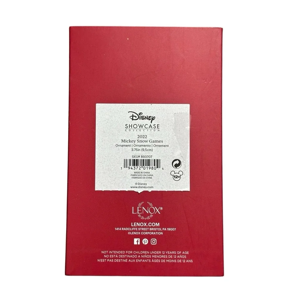 Disney Lenox Mickey Mouse Snow‎ Games Christmas Ornament 2022 Porcelain